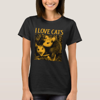 I Kärlek Cats Opossum T Shirt