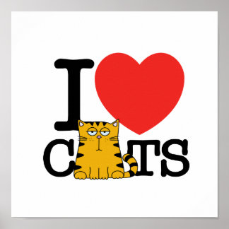I Kärlek Cats Poster