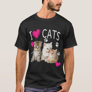 I Kärlek Cats Shirt Cat lover I kärlek Kittens T