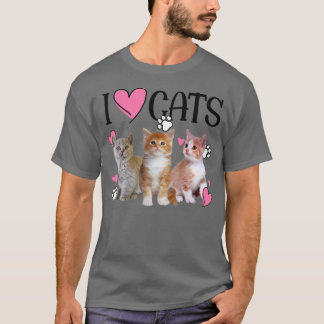 I Kärlek Cats Shirt Cat lover Tee - I kärlek Kitte