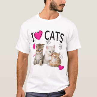 I Kärlek Cats Shirt Cat lover Tee I kärlek Kittens