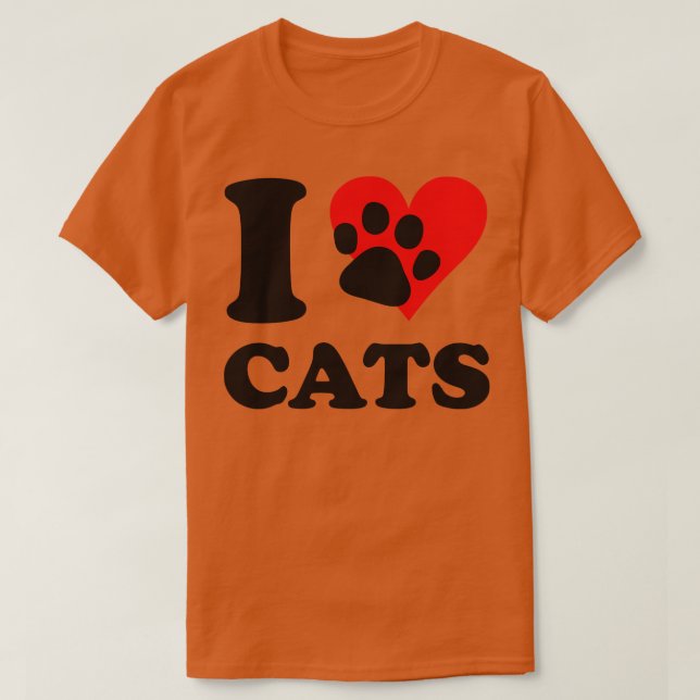 I Kärlek Cats T Shirt (Design framsida)