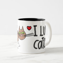 I KÄRLEK CATS TECKNAD CAT MUGG