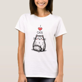 I Kärlek Cats Teckning Women's T-Shirt