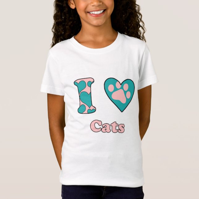 I kärlek Cats Tee Shirt (Framsida)