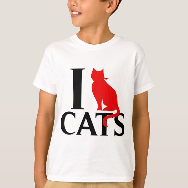 I Kärlek Cats Tee Shirt (Framsida)