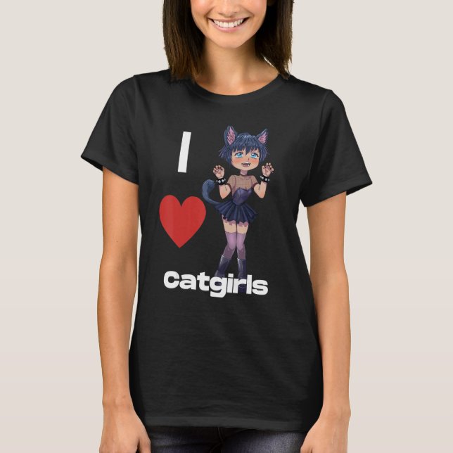 I Kärlek Cattjejer T Shirt (Framsida)