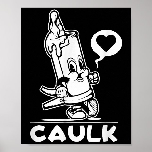 I Kärlek Caulk Construction Funny Pappa Handyman J Poster (Framsidan)