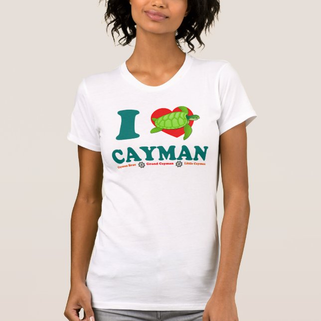 I Kärlek Cayman Unik Women's Bella Canvas Tee Shirt (Framsida)