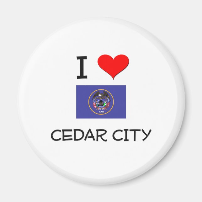 I Kärlek Cedar City Utah Magnet (Framsidan)