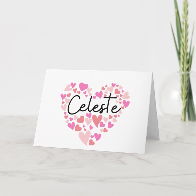 I kärlek Celeste - hjärtan för Celeste Anteckningskort (Framsida)