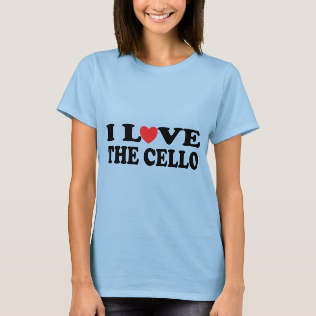 I Kärlek Cello Womens T-shirt (Framsida)