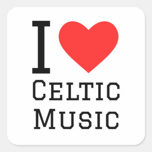 I kärlek Celtic Music Fyrkantigt Klistermärke