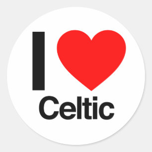 i kärlek celtic runt klistermärke
