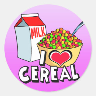 I KÄRLEK CEREAL RUNT KLISTERMÄRKE