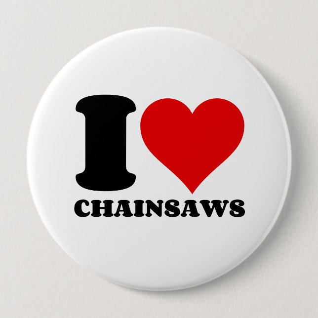I KÄRLEK CHAIN SAWS KNAPP (Framsida)