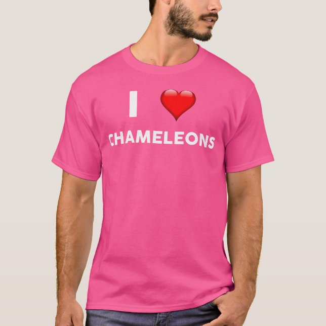 I Kärlek Chameleons Heart Chameleon T Shirt (Framsida)