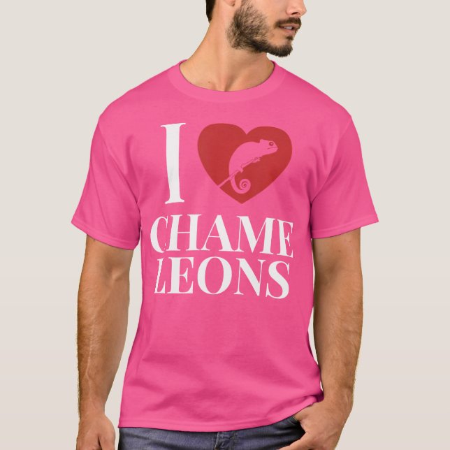 I Kärlek Chameleons Veiled Panther Chamaeleonidae  T Shirt (Framsida)