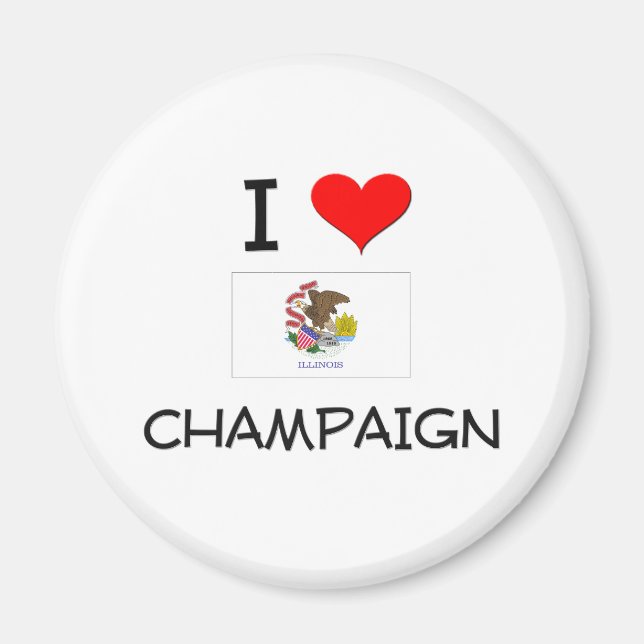 I Kärlek CHAMPAIGN Illinois Magnet (Framsidan)