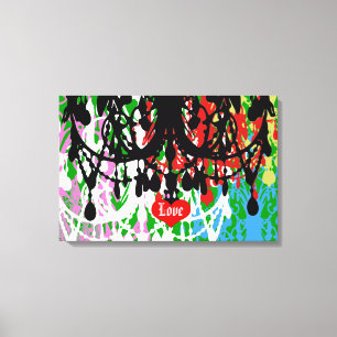 I Kärlek Chandelier ~ 24X16 Canvas 75 tum tjockt