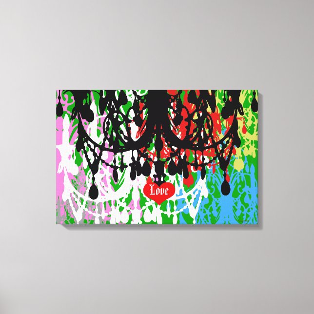 I Kärlek Chandelier ~ 24X16 Canvas 75 tum tjockt (Framsida)