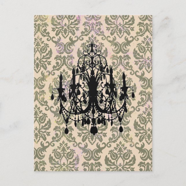 I Kärlek Chandelier ~ vykort/inbjudan Vykort (Framsida)