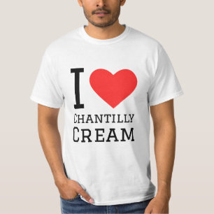 I kärlek chantilly kräm t shirt