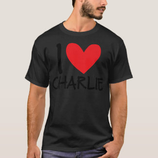 I Kärlek Charlie Namn Heart Personlig Manar Guy BF T Shirt