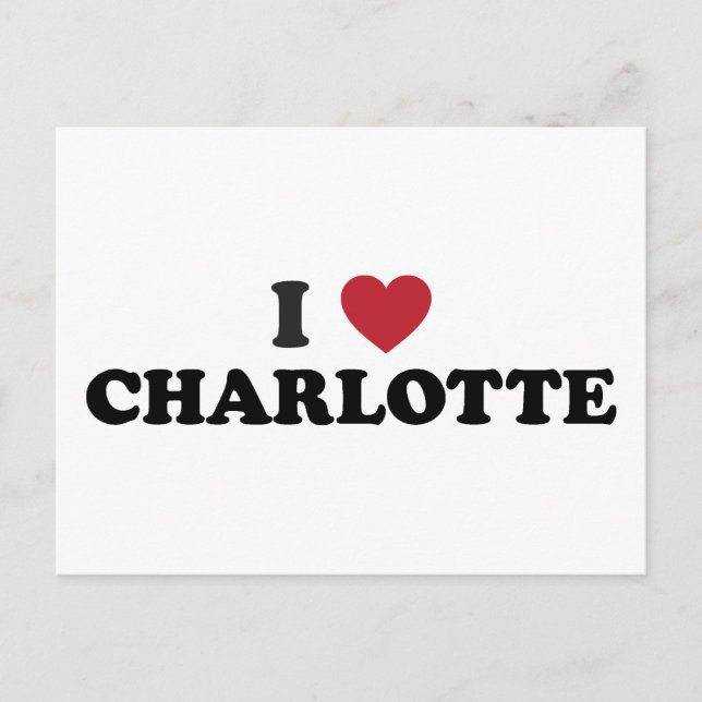 I Kärlek Charlotte North Carolina Vykort (Framsida)