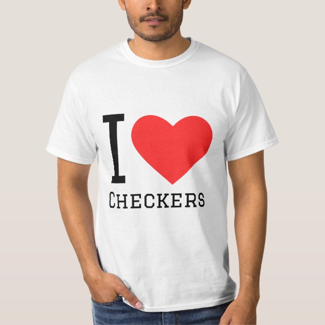 I KÄRLEK CHECKERS T SHIRT (Framsida)