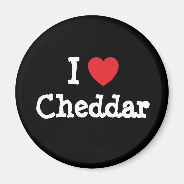 I kärlek Cheddar hjärta T-Shirt Magnet (Framsidan)
