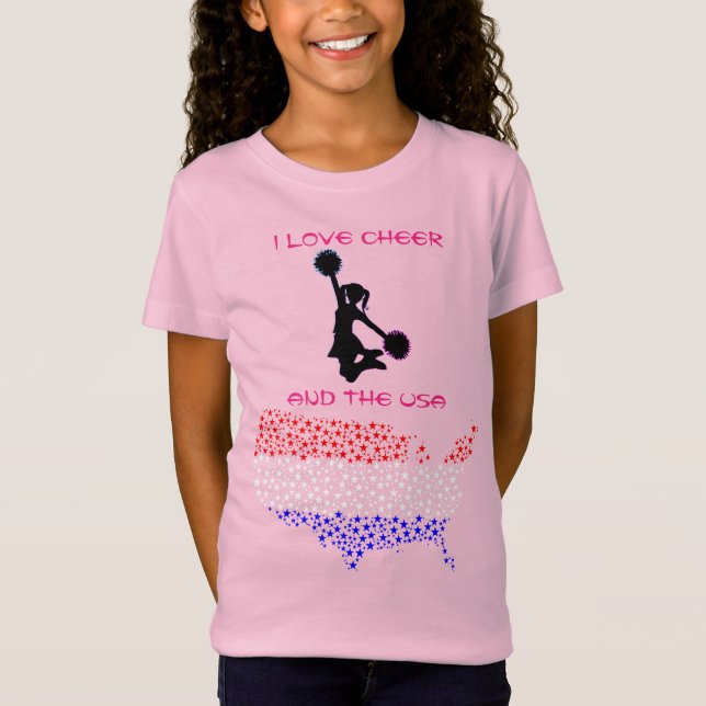 I Kärlek Cheer och USA T-Shirt (Framsida)