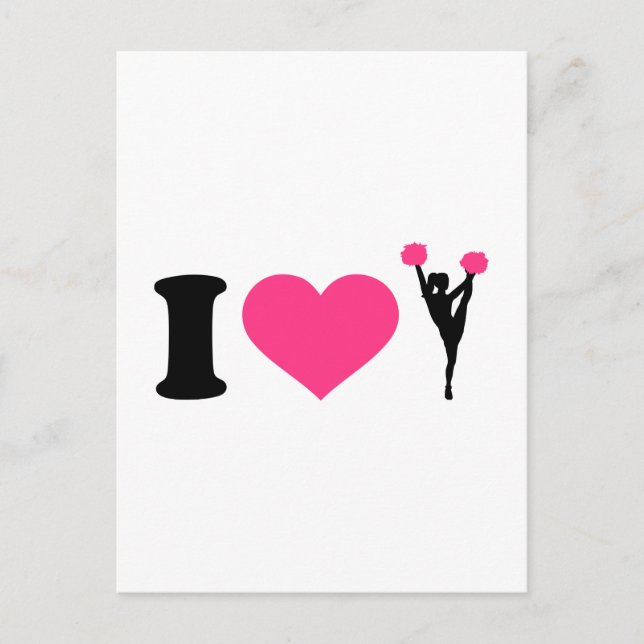 I kärlek cheerlead vykort (Framsida)