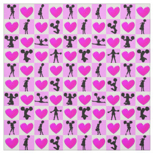 I KÄRLEK CHEERLEADING ROSA HEART TYG