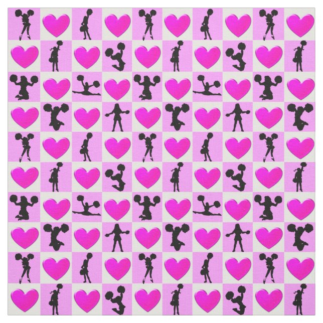 I KÄRLEK CHEERLEADING ROSA HEART TYG (Provkarta)
