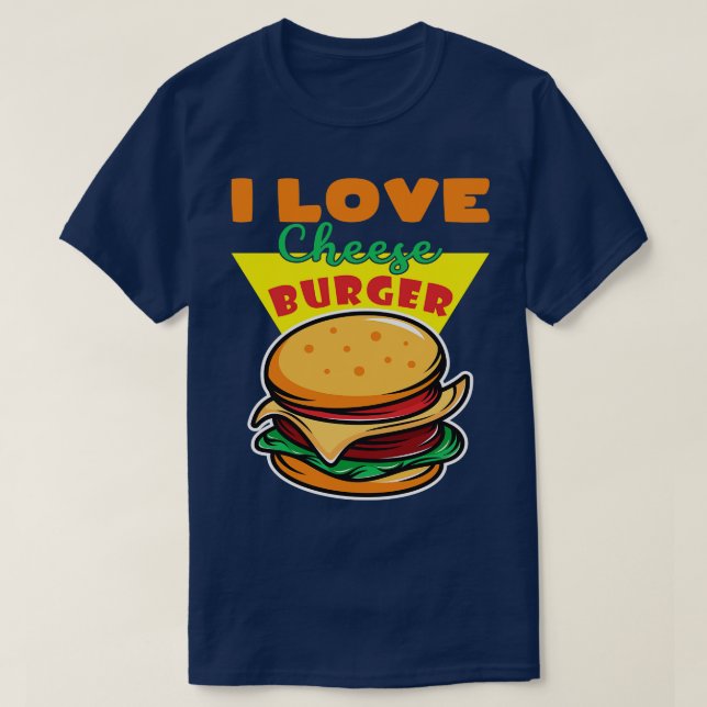 I Kärlek Cheese Burger T Shirt (Design framsida)