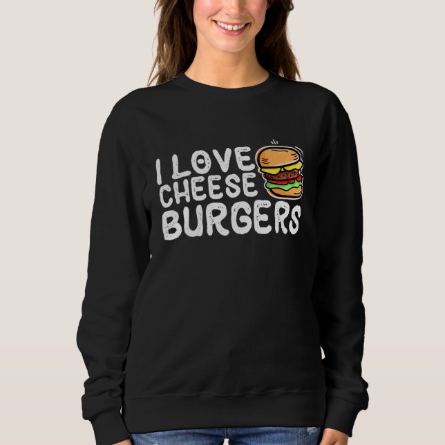 I Kärlek Cheese Burgers Hamburger Women and Cheese T Shirt (Framsida)