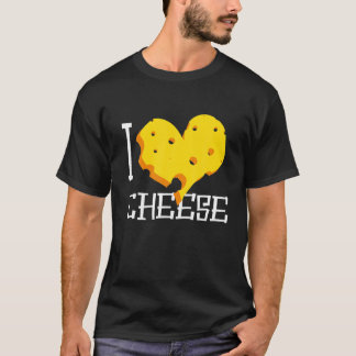 I Kärlek Cheese Heart Gult Cheddar Stilton Dairy F T Shirt