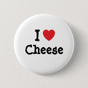 I kärlek Cheese Hjärt T-Shirt Knapp