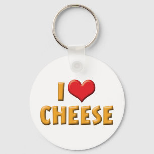 I Kärlek Cheese Keychain Nyckelring