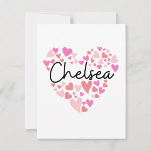 I kärlek Chelsea - hjärtan för Chelsea Tack Kort
