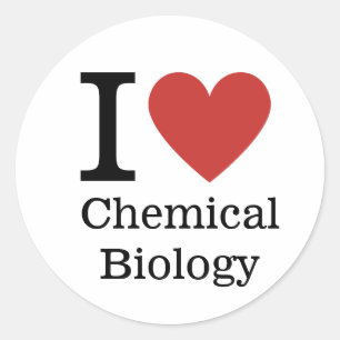 I ❤️ Kärlek Chemical Biology STICKER Runt Klistermärke