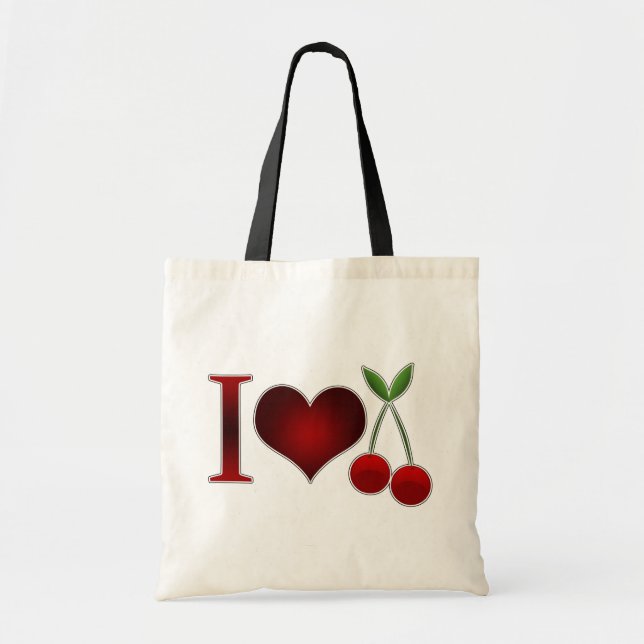 I Kärlek Cherries Tygkasse (Framsidan)
