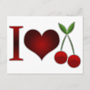I Kärlek Cherries Vykort