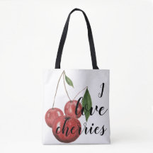 I Kärlek Cherries Watercolor Hand-målat Monogram