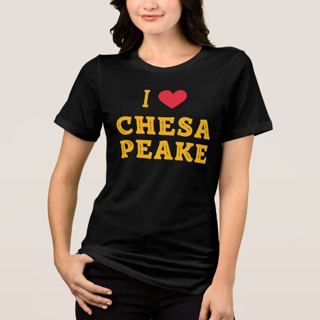 i kärlek Chesapeake,Virginia T Shirt (Framsida)