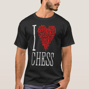 I Kärlek Chess Heart Player Master Coach Biet Mosa T Shirt