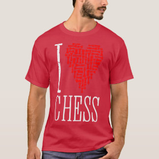 I Kärlek Chess Heart Player Master Coach Biet Mosa T Shirt