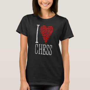 I Kärlek Chess Heart Player Master Coach Biet Mosa T Shirt