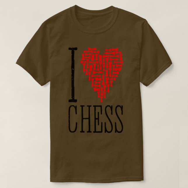 I Kärlek Chess Heart Player Master Coach Biet Mosa T Shirt (Design framsida)